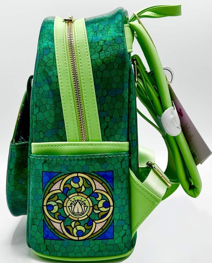 Loungefly Tiana Stained Glass Mini Backpack Disney Princess Bag Left Side