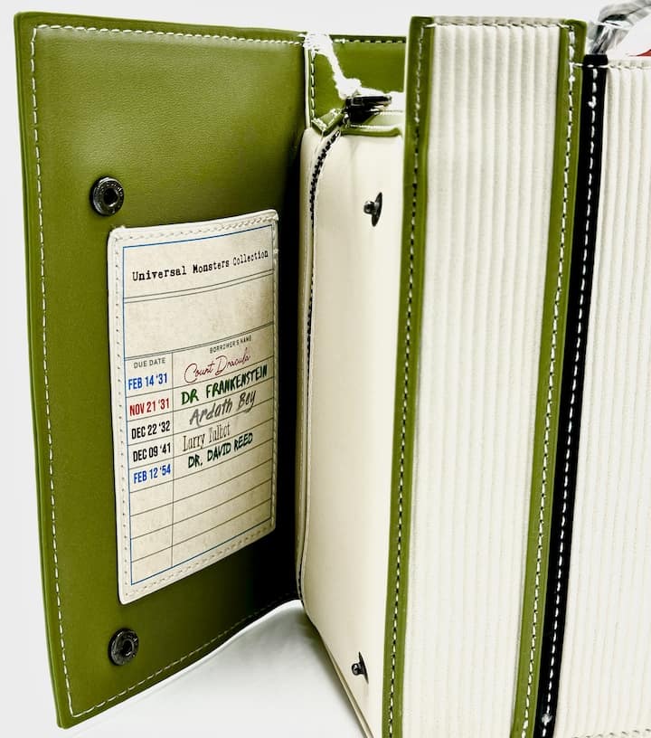 Loungefly Universal Monsters Books Collection Glow Crossbody Bag Side Inside