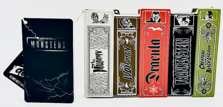 Loungefly Universal Monsters Books Collection Wallet Glow Purse Front Full View 