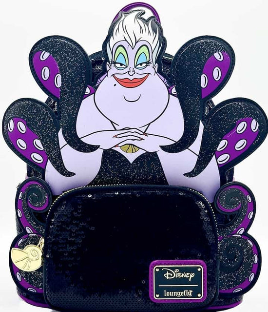Loungefly Ursula Sequin Mini Backpack Disney Little Mermaid Bag Front Full View