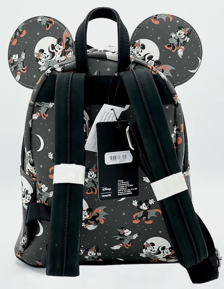 Loungefly Vampire Witch Mini Backpack Disney Mickey Minnie Mouse Bag Straps
