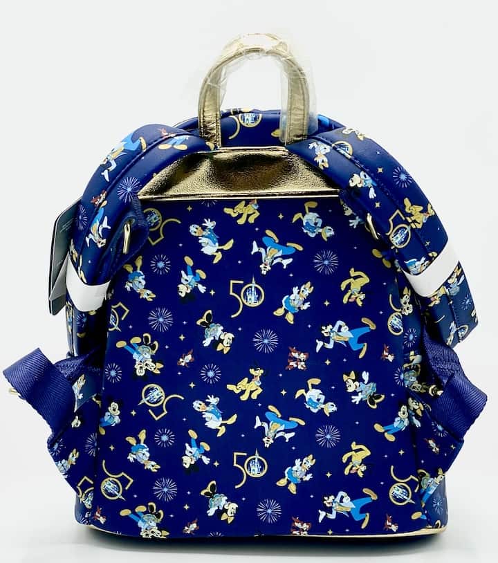Loungefly Walt Disney World 50th Blue Mickey Friends Mini Backpack Back