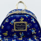 Loungefly Walt Disney World 50th Blue Mickey Friends Mini Backpack Front Enamel Logo