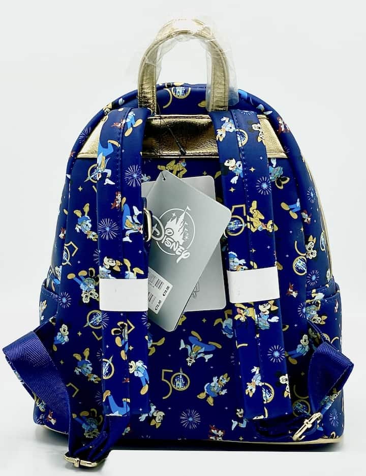 Loungefly Walt Disney World 50th Blue Mickey Friends Mini Backpack Straps