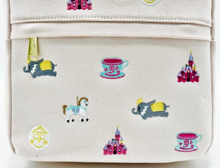 Loungefly Walt Disney World Icons Canvas Mini Backpack Fantasyland Bag Front Pocket