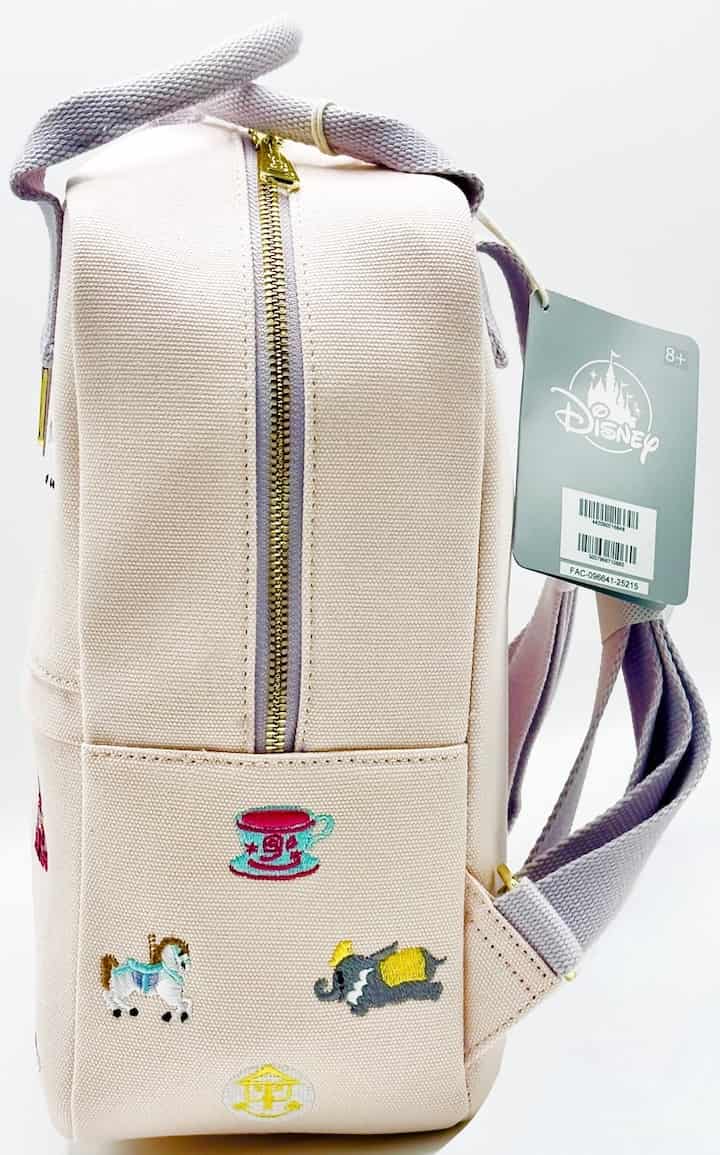 Loungefly Walt Disney World Icons Canvas Mini Backpack Fantasyland Bag Left Side