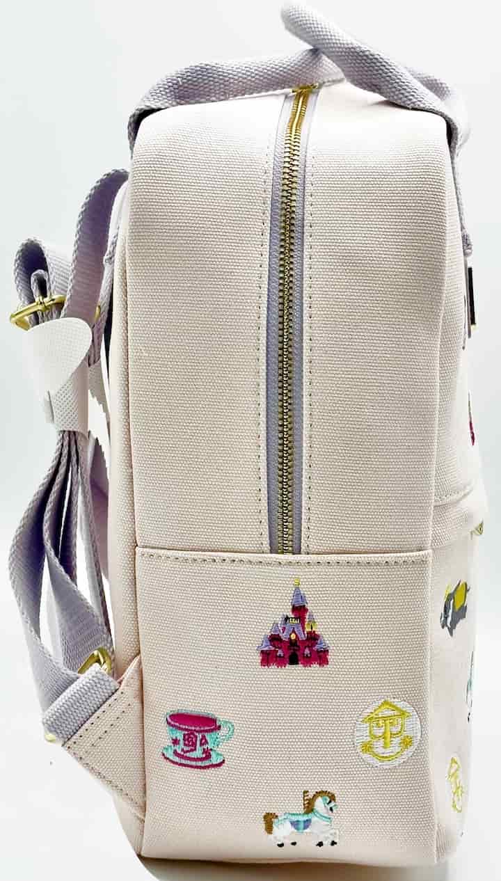 Loungefly Walt Disney World Icons Canvas Mini Backpack Fantasyland Bag Right Side