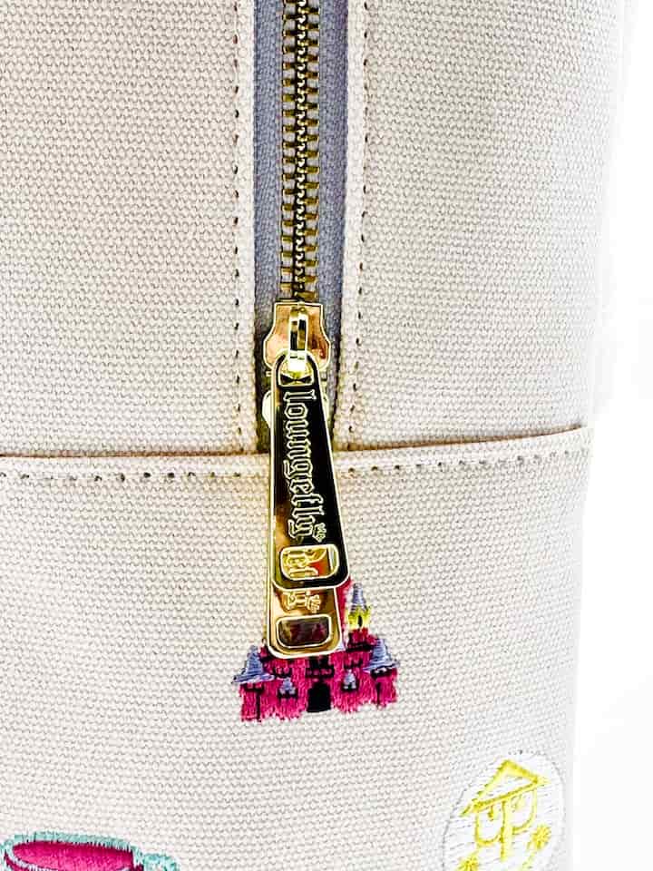 Loungefly Walt Disney World Icons Canvas Mini Backpack Fantasyland Bag Zips