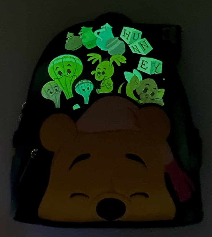 Loungefly Winnie Heffa Dreams Mini Backpack Disney Heffalump Bag Glow In The Dark Effect