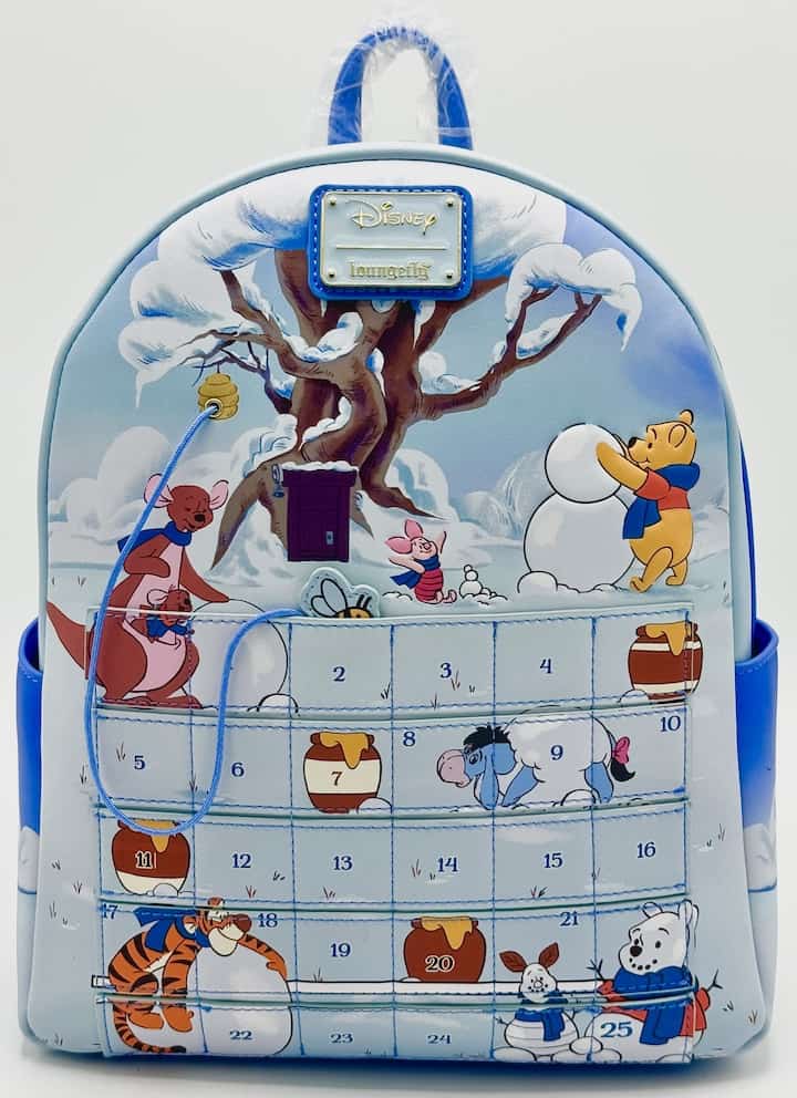 Loungefly Winnie the Pooh Advent Calendar Mini Backpack Christmas Bag Front Full View Day One