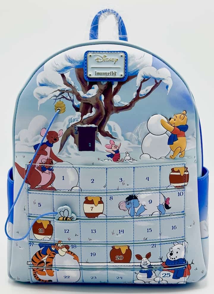 Loungefly Winnie the Pooh Advent Calendar Mini Backpack Christmas Bag Front Full View Day Twelve