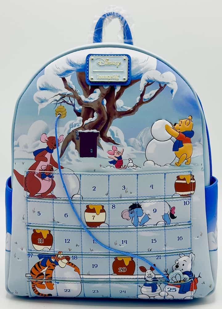 Loungefly Winnie the Pooh Advent Calendar Mini Backpack Christmas Bag Front Full View Day Twenty Five
