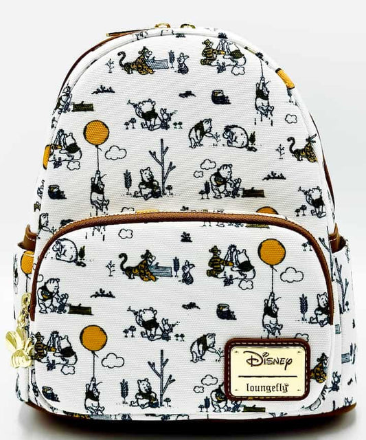 Loungefly Winnie the Pooh Character Balloon Mini Backpack Disney Bag Front Full View