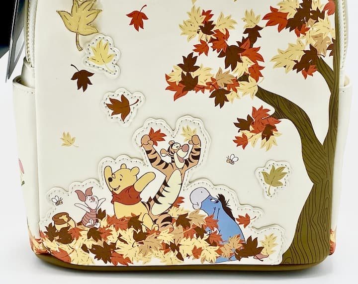 Loungefly Winnie the Pooh Friends Fall Autumn Scenes Mini Backpack Front Character Artwork