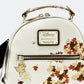 Loungefly Winnie the Pooh Friends Fall Autumn Scenes Mini Backpack Front Enamel Logo