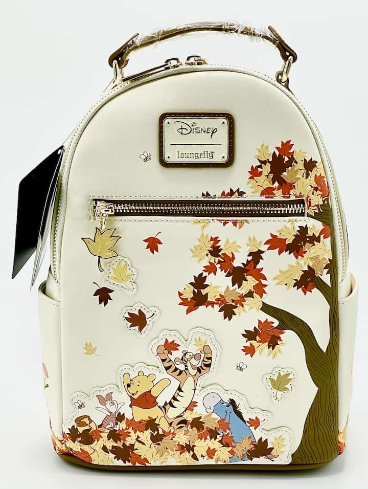 Loungefly Winnie the Pooh Friends Fall Autumn Scenes Mini Backpack Front Full View