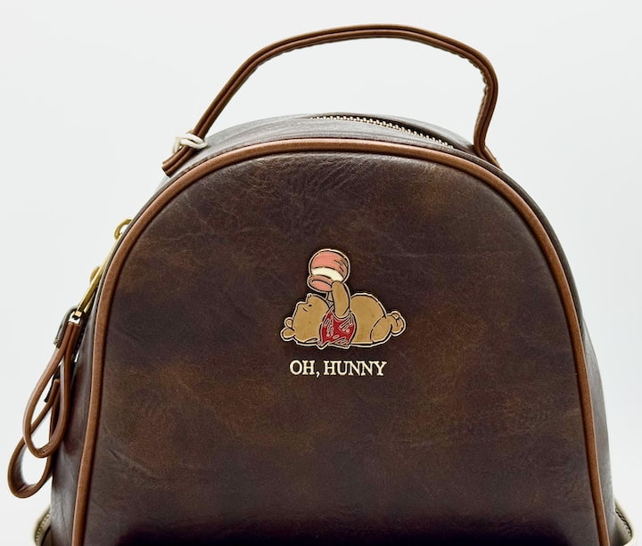 Loungefly Winnie the Pooh Honey Hunny Mini Backpack Brown Disney Bag Front Metal Emblem