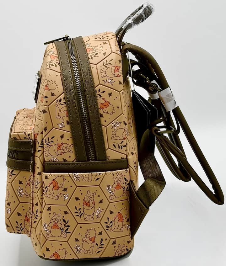 Loungefly Winnie the Pooh Honeycomb Mini Backpack Disney Bag Left Side