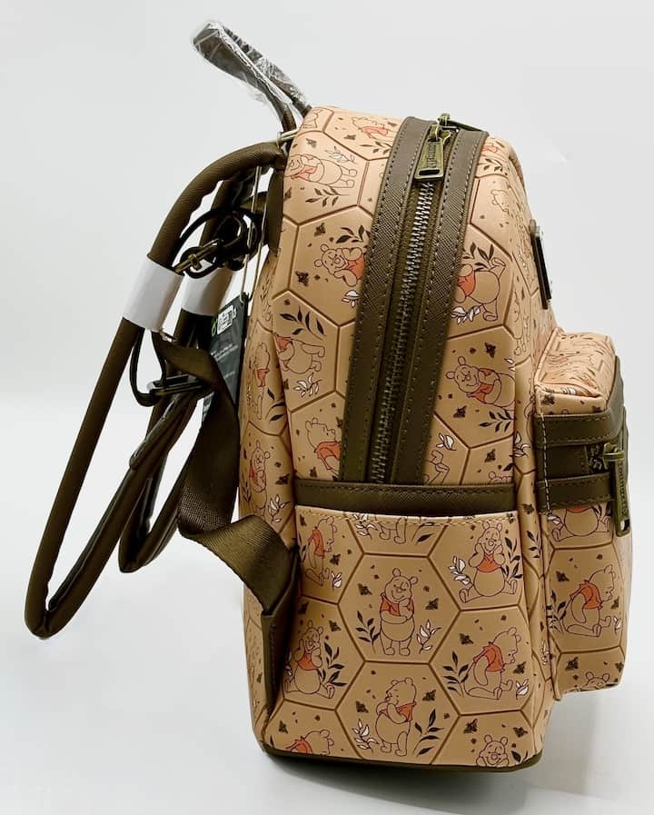 Loungefly Winnie the Pooh Honeycomb Mini Backpack Disney Bag Zips
