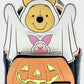 Loungefly Winnie the Pooh Piglet Ghost Mini Backpack Halloween Bag Front Full View With Piglet And Light Up Effect
