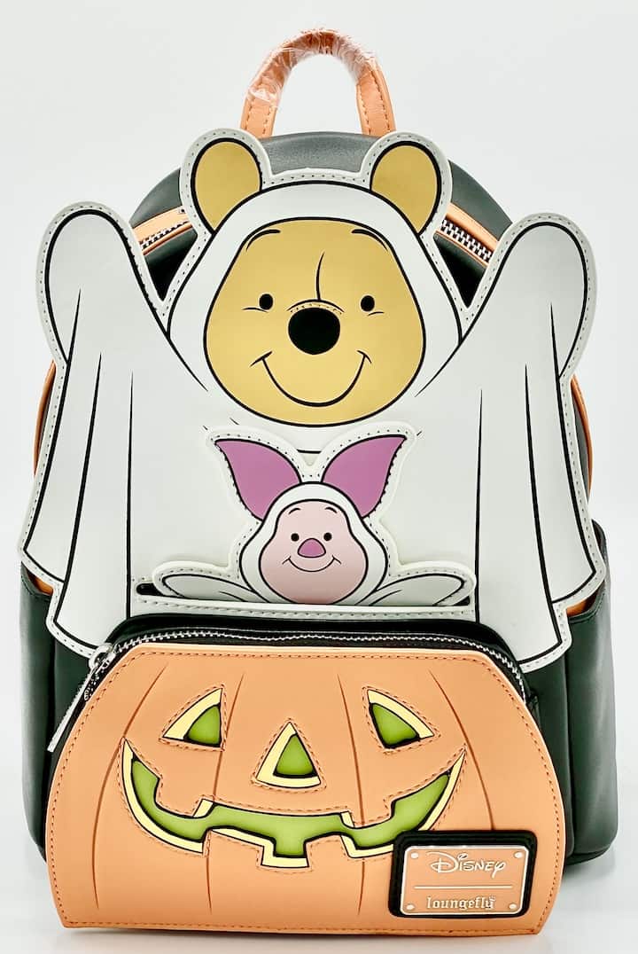 Loungefly Winnie the Pooh Piglet Ghost Mini Backpack Halloween Bag Front Full View With Piglet