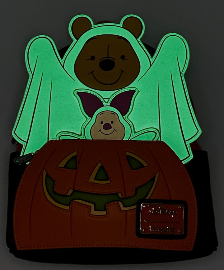 Loungefly Winnie the Pooh Piglet Ghost Mini Backpack Halloween Bag Glow In The Dark Effect