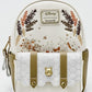 Loungefly Winnie the Pooh Pocket Flap Backpack White Gold Honeycomb Front Full View