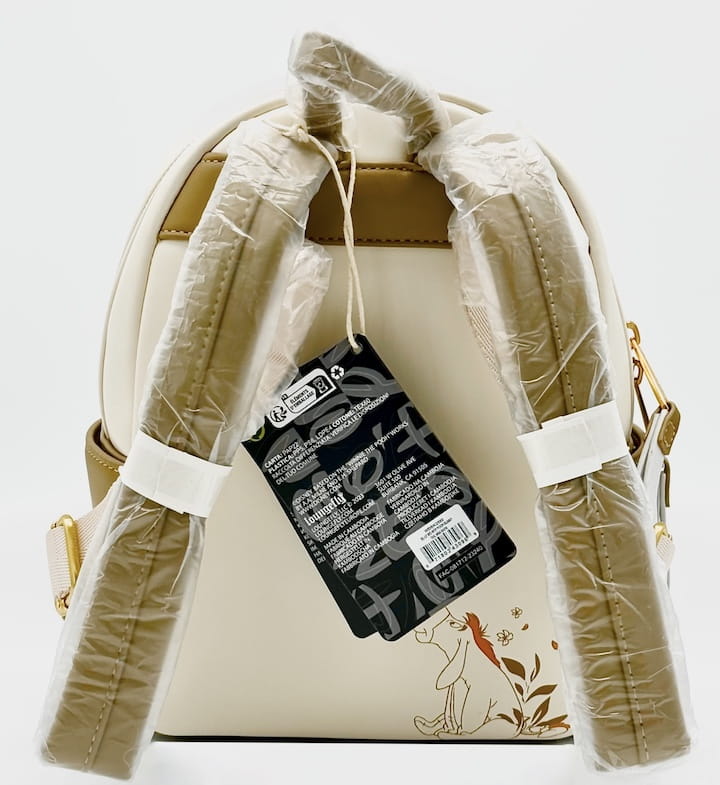 Loungefly Winnie the Pooh Pocket Flap Backpack White Gold Honeycomb Straps