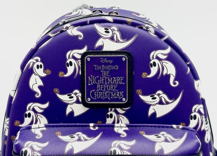 Loungefly Zero AOP Mini Backpack Nightmare Before Christmas Bag Front Logo
