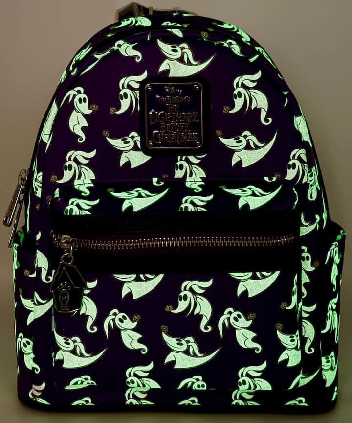 Loungefly Zero AOP Mini Backpack Nightmare Before Christmas Bag Glow In The Dark Front