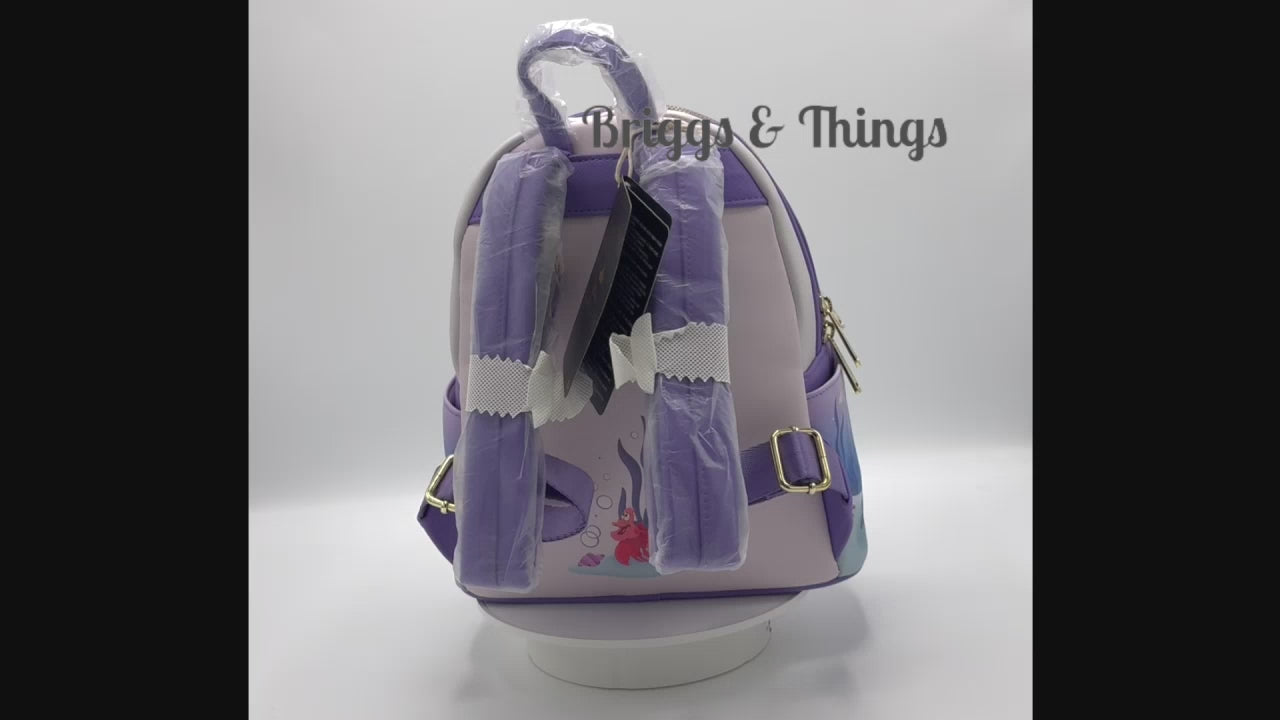 Loungefly The Little Mermaid Mini Backpack Ariel Under the Sea Bag Video