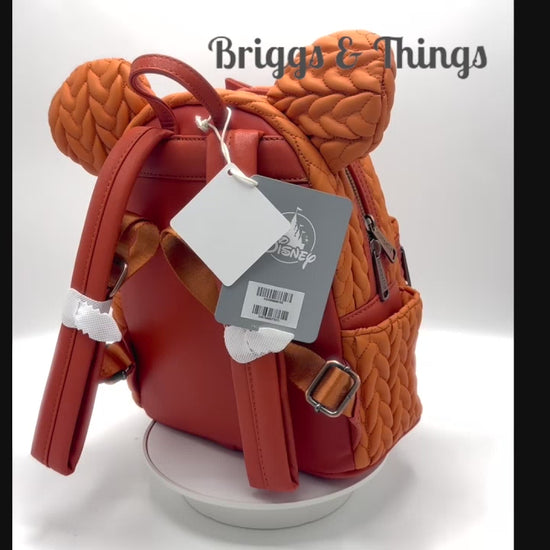 Loungefly Disney Parks Pumpkin Spice Mini Backpack Minnie Mouse Bag Video
