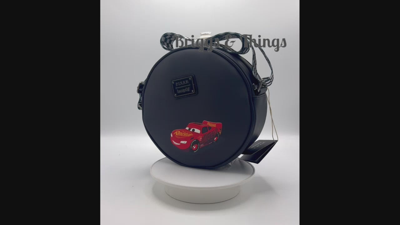 Loungefly Lightning McQueen Tyre Tire Crossbody Pixar Cars Bag Video