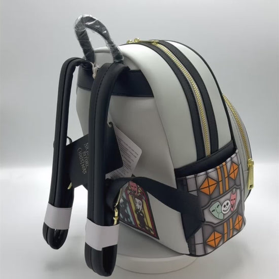 Loungefly Nightmare Before Christmas Stained Glass Mini Backpack Bag Video