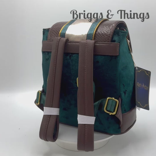 Loungefly Slytherin Velvet Banner Mini Backpack Harry Potter Bag Video