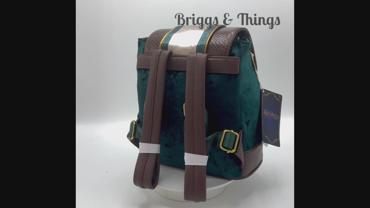 Loungefly Slytherin Velvet Banner Mini Backpack Harry Potter Bag Video