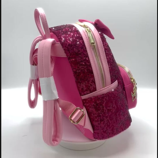 Loungefly Sleeping Beauty Sequin Backpack Disney Princess Aurora Bag Video
