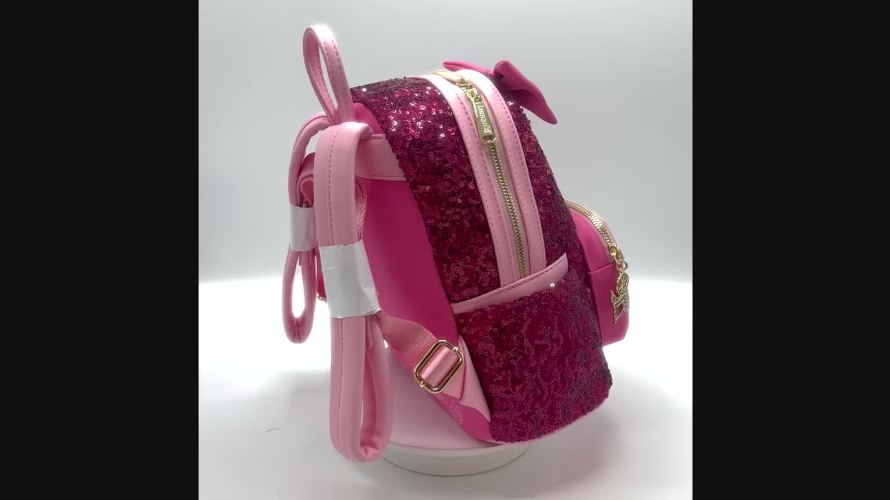 Loungefly Sleeping Beauty Sequin Backpack Disney Princess Aurora Bag Video