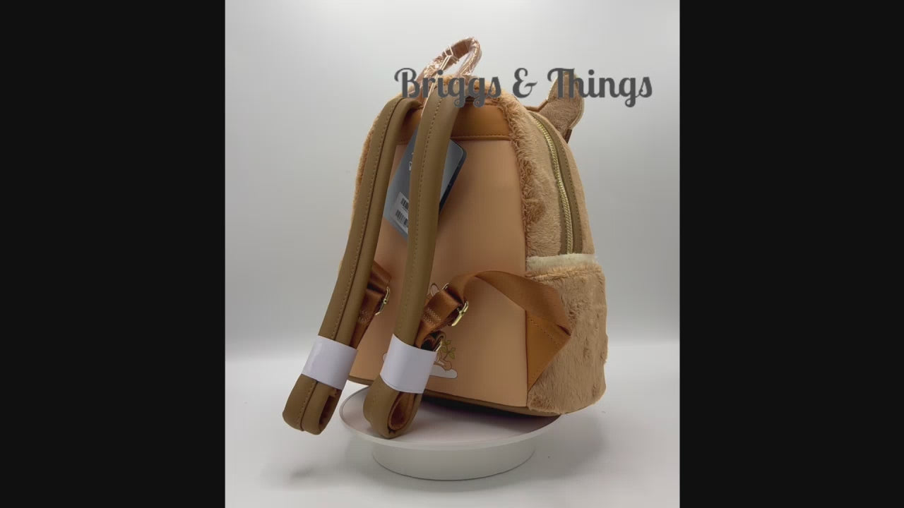 Loungefly Disney Parks Bambi Mini Backpack Plush Cosplay Bag Video