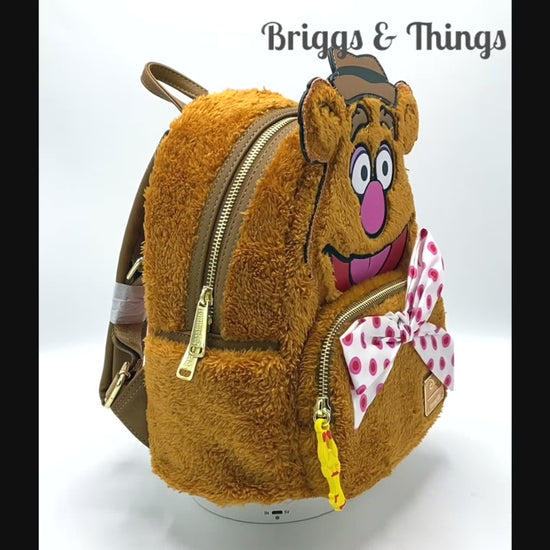 Loungefly Fozzie Bear Cosplay Mini Backpack Disney The Muppets Bag Video
