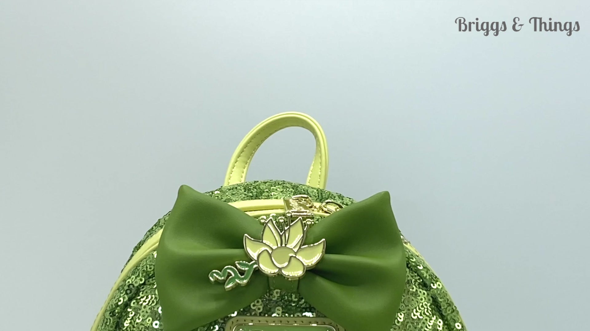 Loungefly Tiana Sequin Mini Backpack Disney Princess and the Frog Bag Video