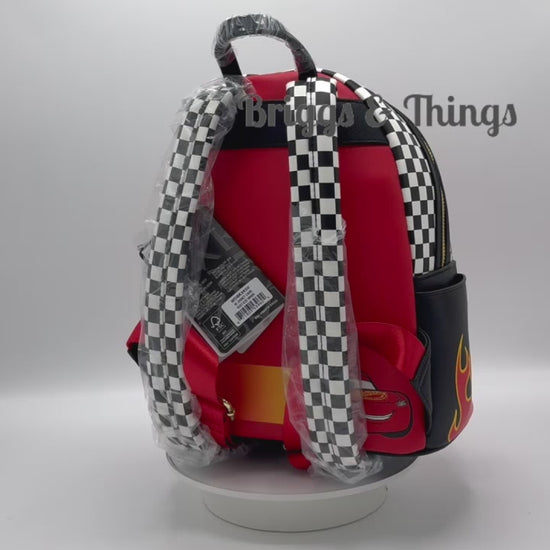 Loungefly Lightning McQueen Rusteze Mini Backpack Cars Light Up Bag Video