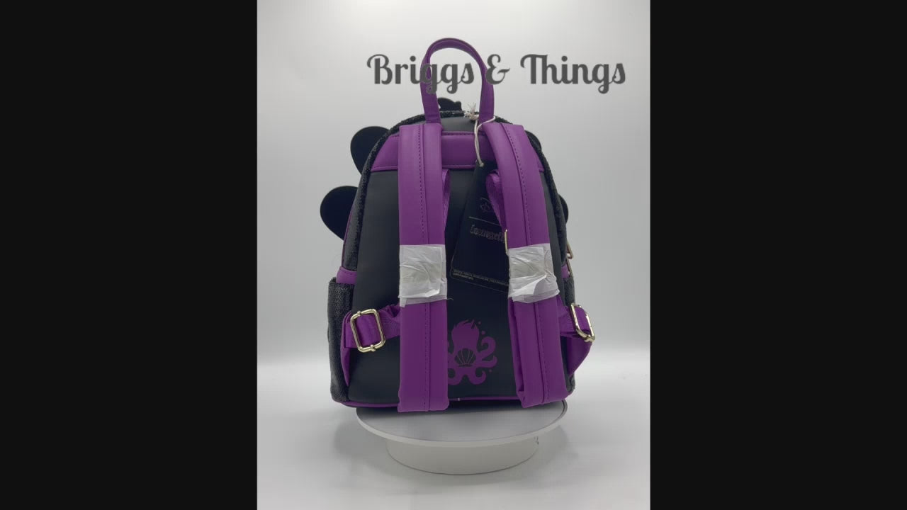 Loungefly Ursula Sequin Mini Backpack Disney Little Mermaid Bag Video