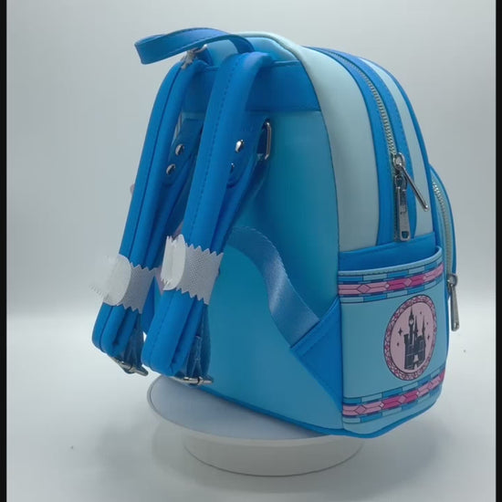 Loungefly Cinderella Stained Glass Portrait Mini Backpack Disney Bag Video