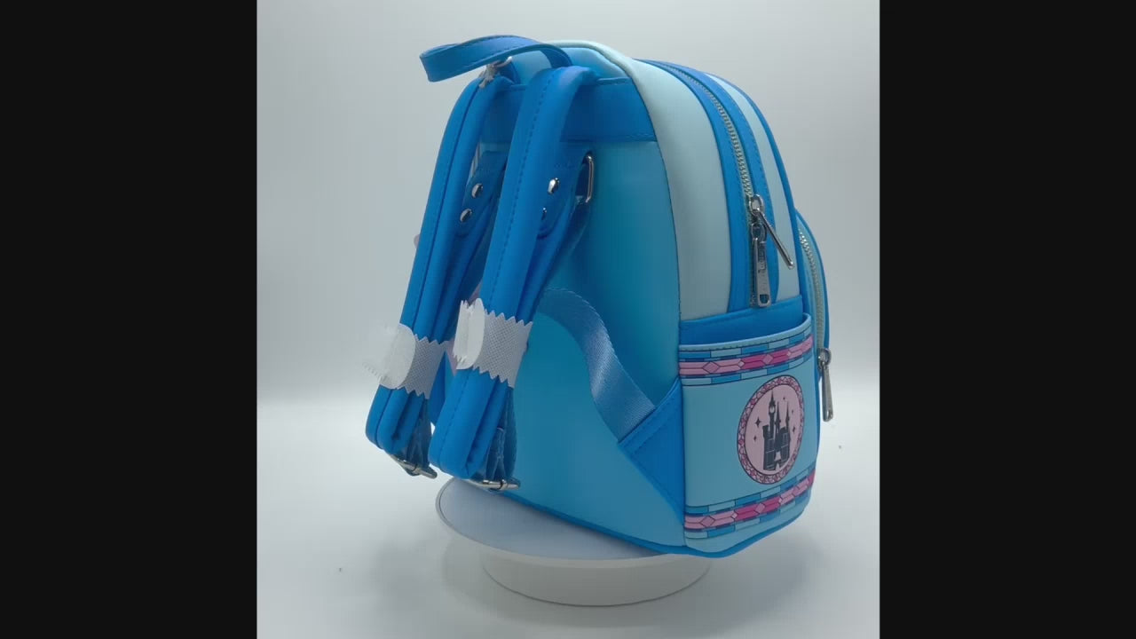 Loungefly Cinderella Stained Glass Portrait Mini Backpack Disney Bag Video