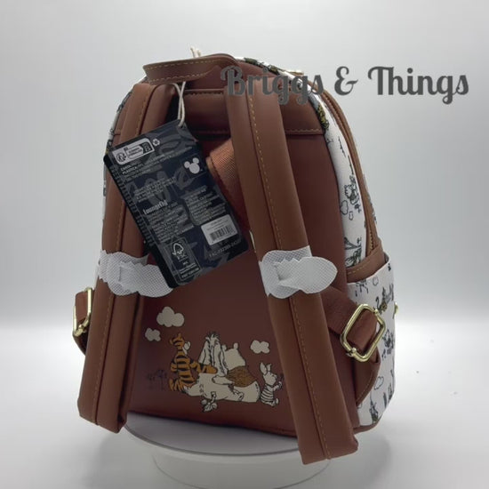 Loungefly Winnie the Pooh Character Balloon Mini Backpack Disney Bag Video