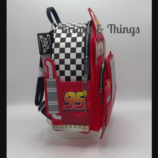 Loungefly Mack Mini Backpack Pixar Cars Truck Glow In The Dark Bag Video