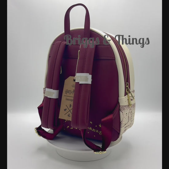 Loungefly Marauder's Map Mini Backpack Harry Potter Hogwarts Bag Video