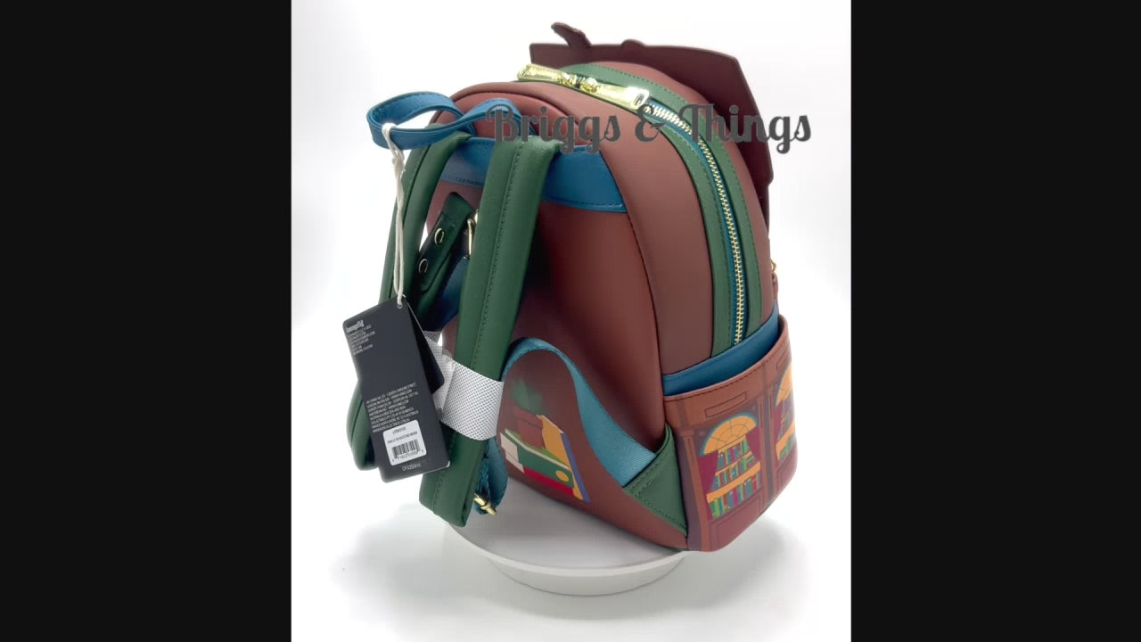 Loungefly Bookstore Mini Backpack Glow in the Dark Bookshop Bag Video