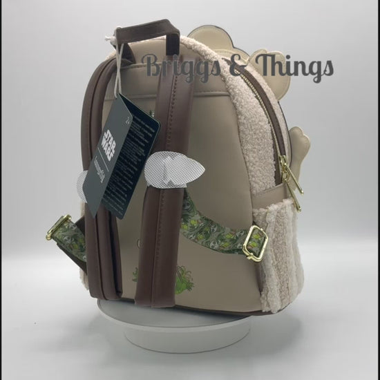 Loungefly Ewok Plush Cosplay Mini Backpack Star Wars Logray Bag Video